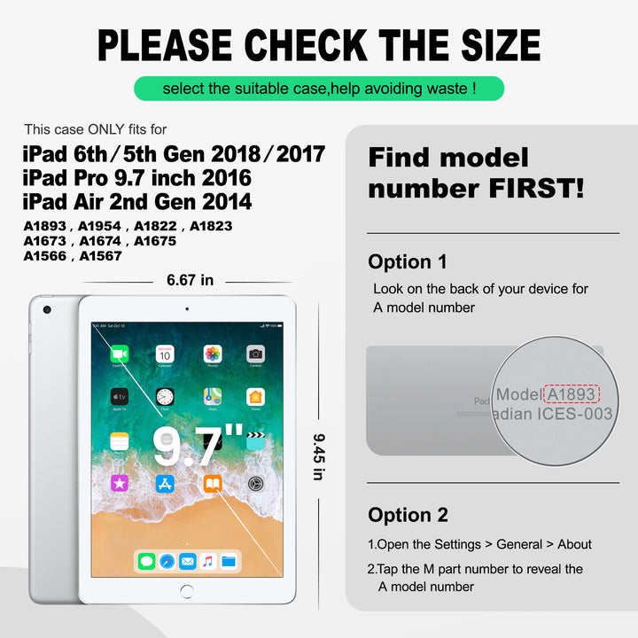 SEYMAC iPad Pro 9.7 Inch Case (2016)-Silicone-S Series-Black-SEYMAC