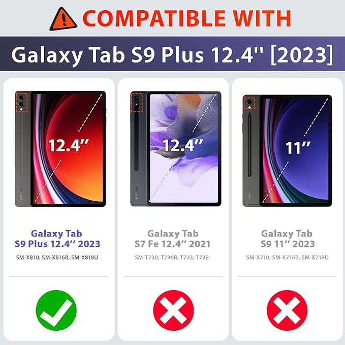 Seymac Rugged Case for Galaxy Tab S9 Plus | SHERO-S#color_redblack