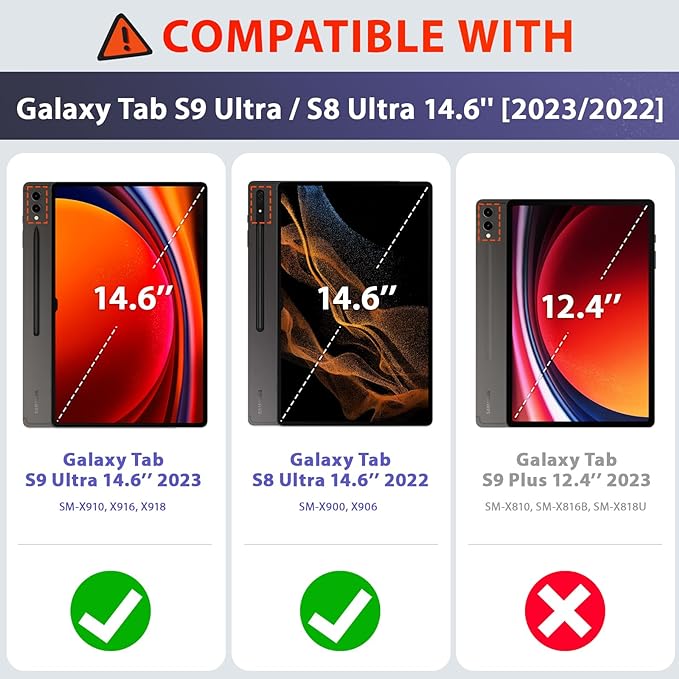 SEYMAC Case for Galaxy Tab S9 Ultra | FORT-S PRO#colour_black