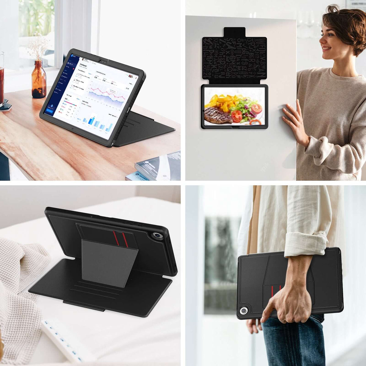 SEYMAC Galaxy Tab A11+ 11 Inch Case (2025) showcased in various angles and settings, highlighting its sleek design and functionality.