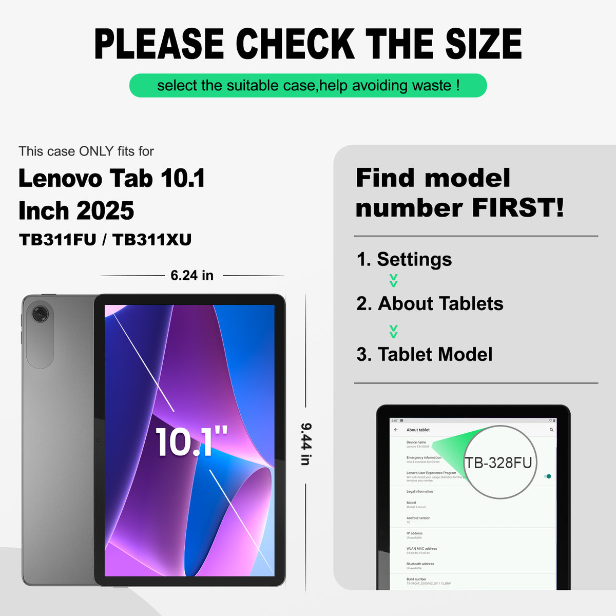 Lenovo Tab M10 10.1-Inch (2025) rugged case with hand strap, find your model number first