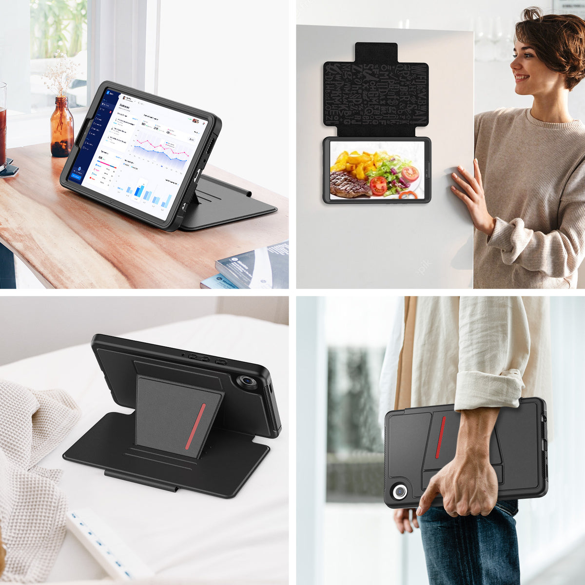 SEYMAC Galaxy Tab A11 8.7 Inch Case (2025) showcased in various practical uses and angles.