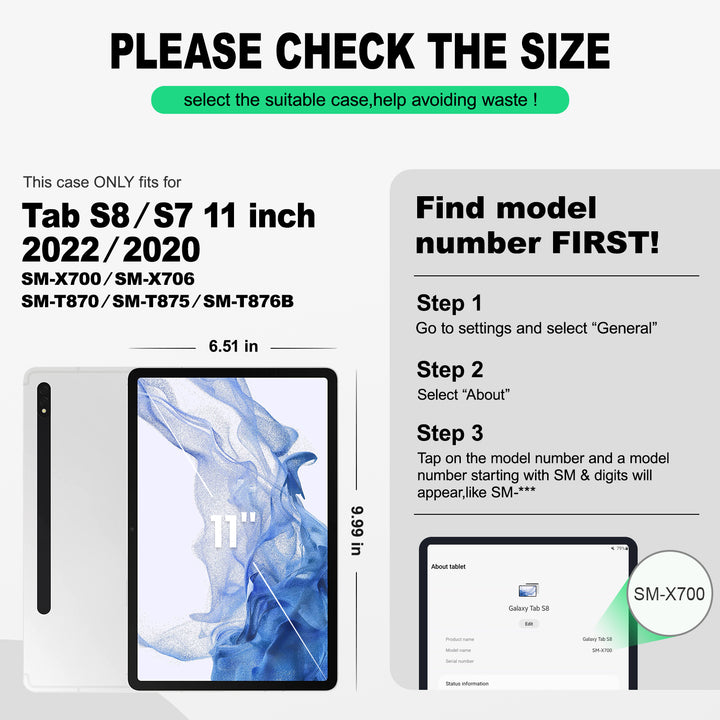 SEYMAC Galaxy Tab S7/S8 11 Inch Case (2020/2022)-Silicone-S Series-SEYMAC
