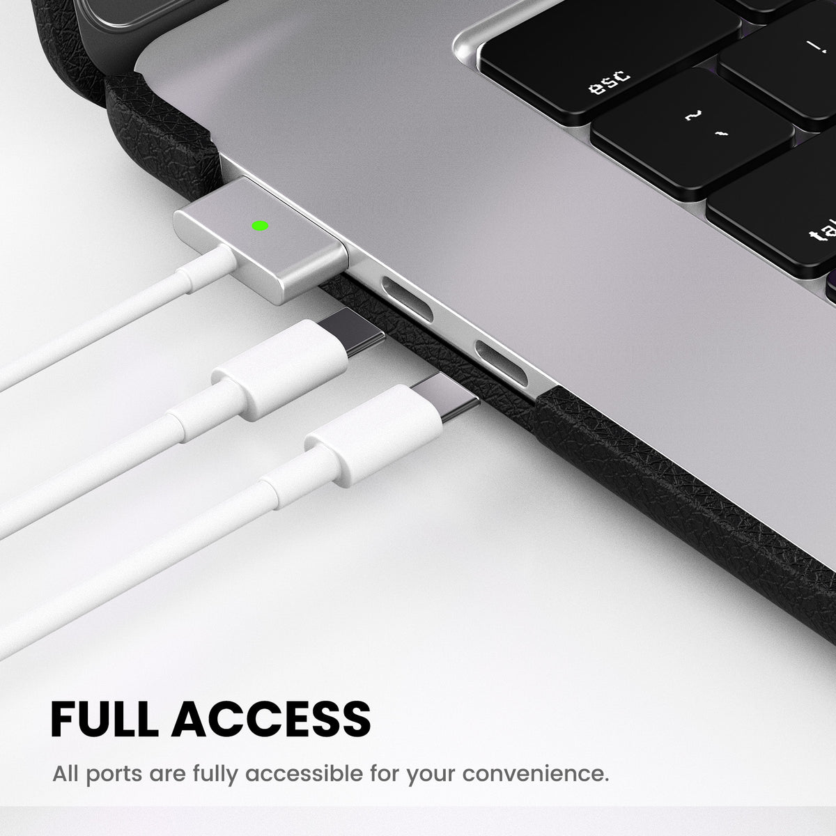 Macbook Air 15-inch (M5/M4/M3/M2) Premium Leather Case with Hidden Stand