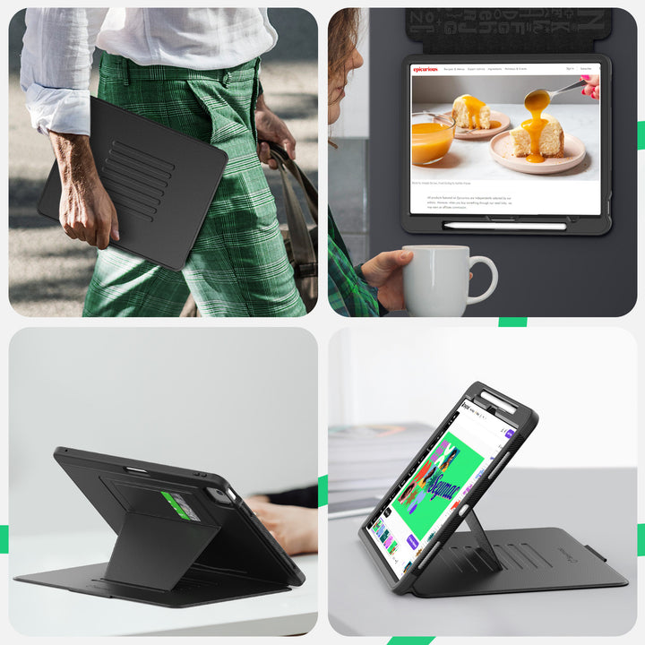 SEYMAC iPad Air 13 Inch Case (M2/M3) (2024/2025)-Leather-C Series-Black-SEYMAC