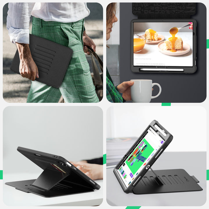 SEYMAC iPad Air 11 Inch Case (M2/M3) (2024/2025)-Leather-C Series-Black-SEYMAC