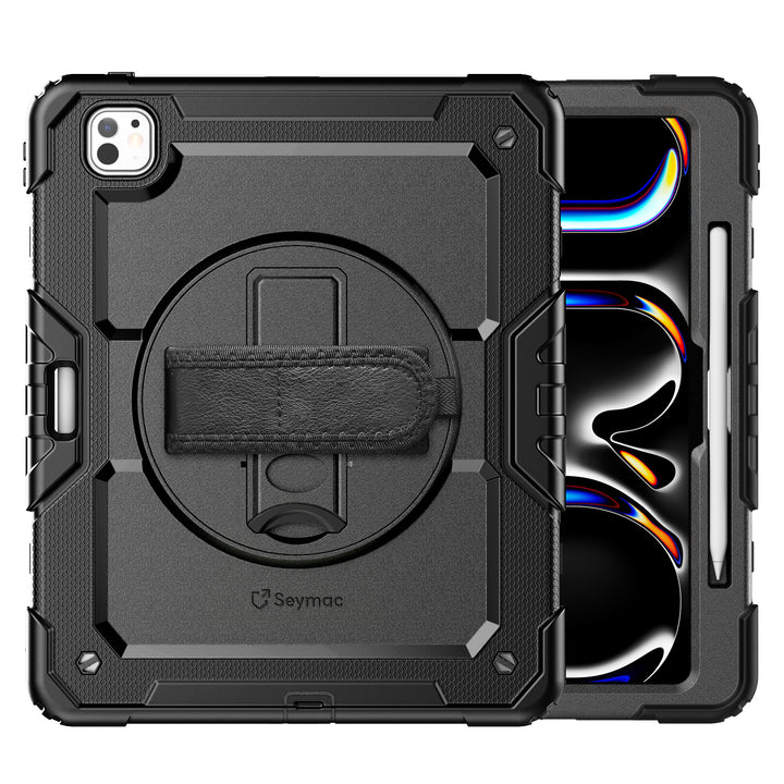 SEYMAC iPad Pro 13 Inch Case (M4) (2024)-Silicone-S Series-Black-SEYMAC
