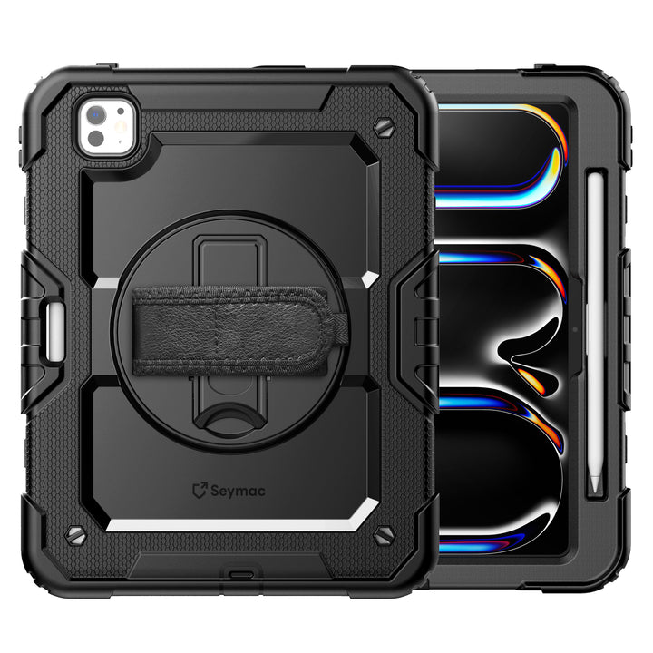 SEYMAC iPad Pro 11 Inch Case (M4) (2024)-Silicone-S Series-Black-SEYMAC