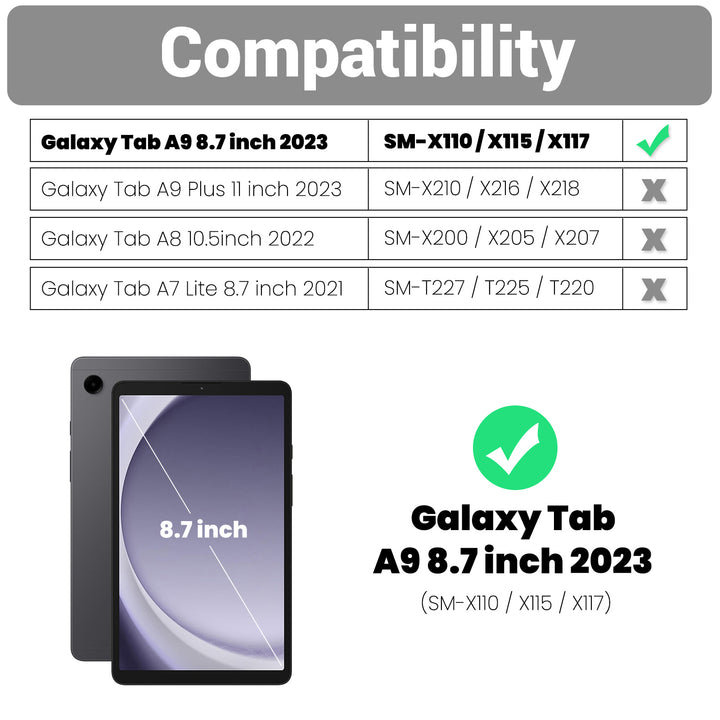 SEYMAC Galaxy Tab A9 8.7 Inch Case (2023)-Leather-C Series-SEYMAC