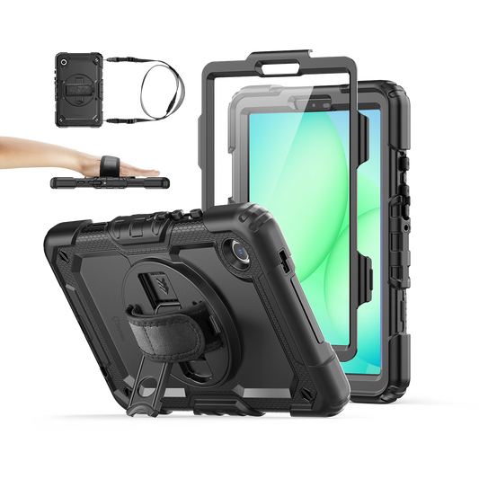 Galaxy Tab A11 8.7-Inch rugged case with hand strap, black