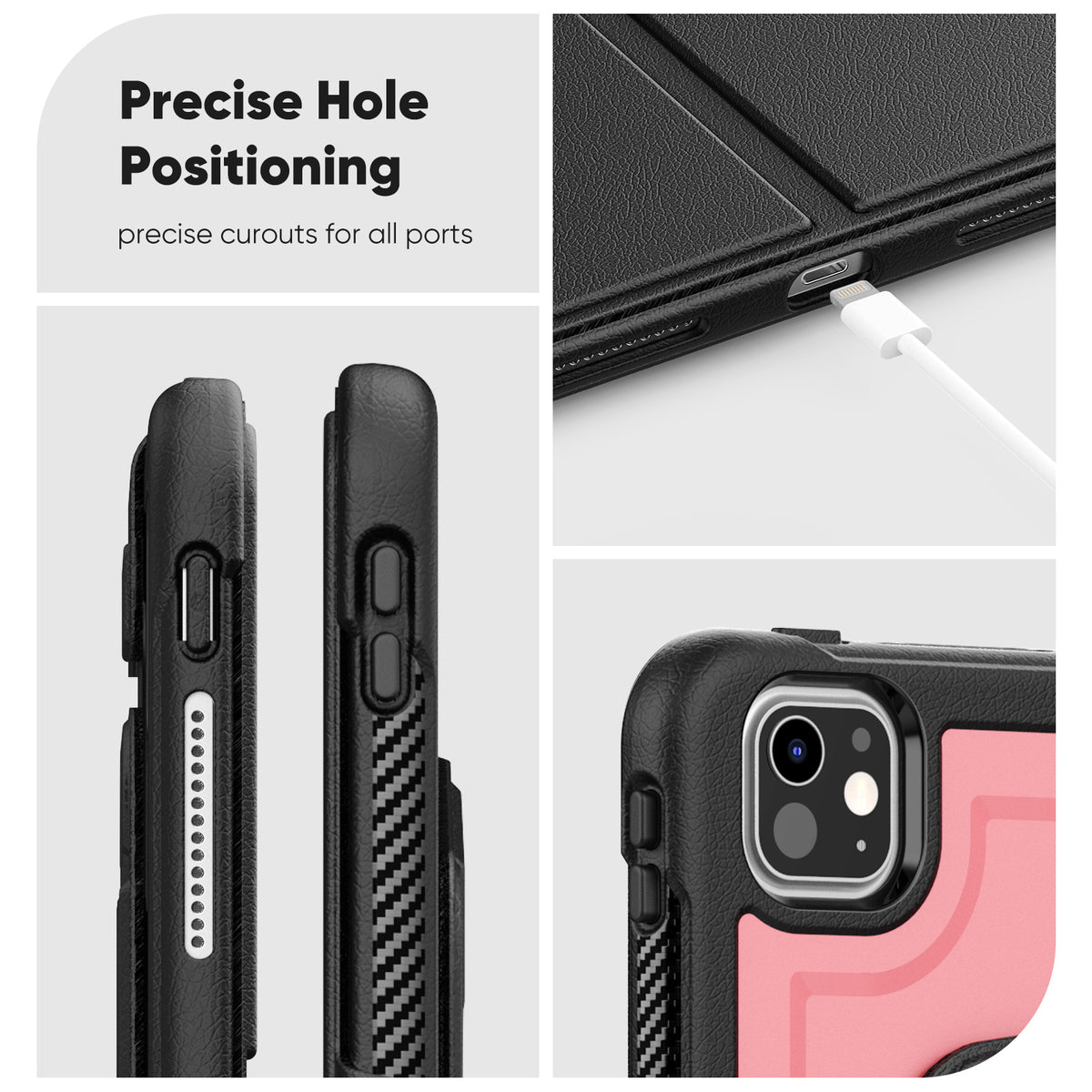 SEYMAC iPad Pro 11 Inch Case (M5/M4) showing precise hole positioning for all ports.
