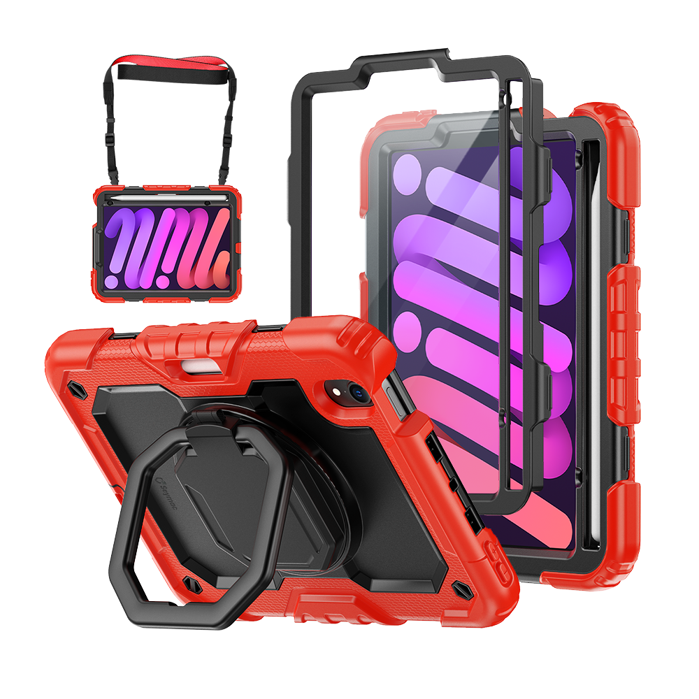 iPad Mini (A17 Pro/6th Gen) 8.3-Inch Rugged Case with 360° Rotating Hand Grip