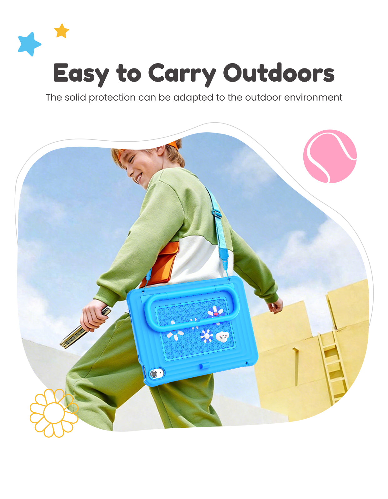 iPad (A16) 11th/10th Gen 11/10.9 Inch Kids Tablet Case-easy to carry outdoors