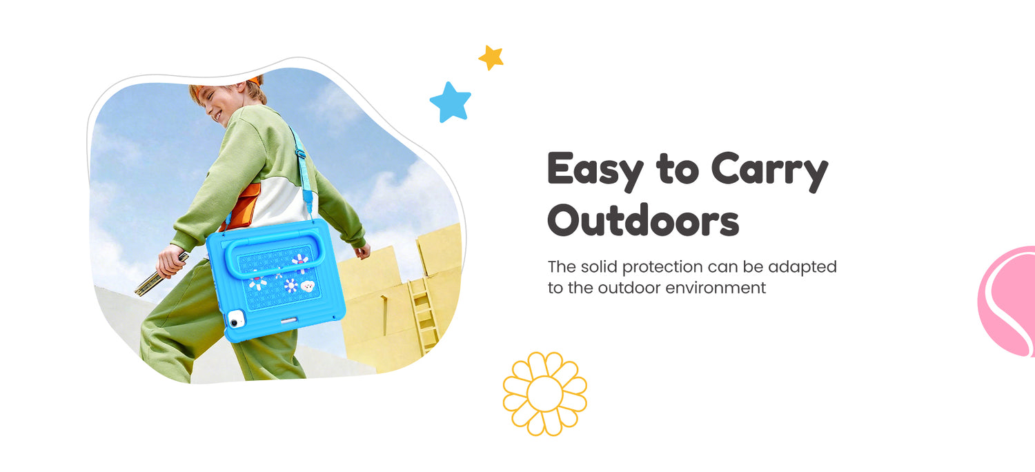 Kids Tablet Case for iPad Air 11-inch, easy to carry outdoors