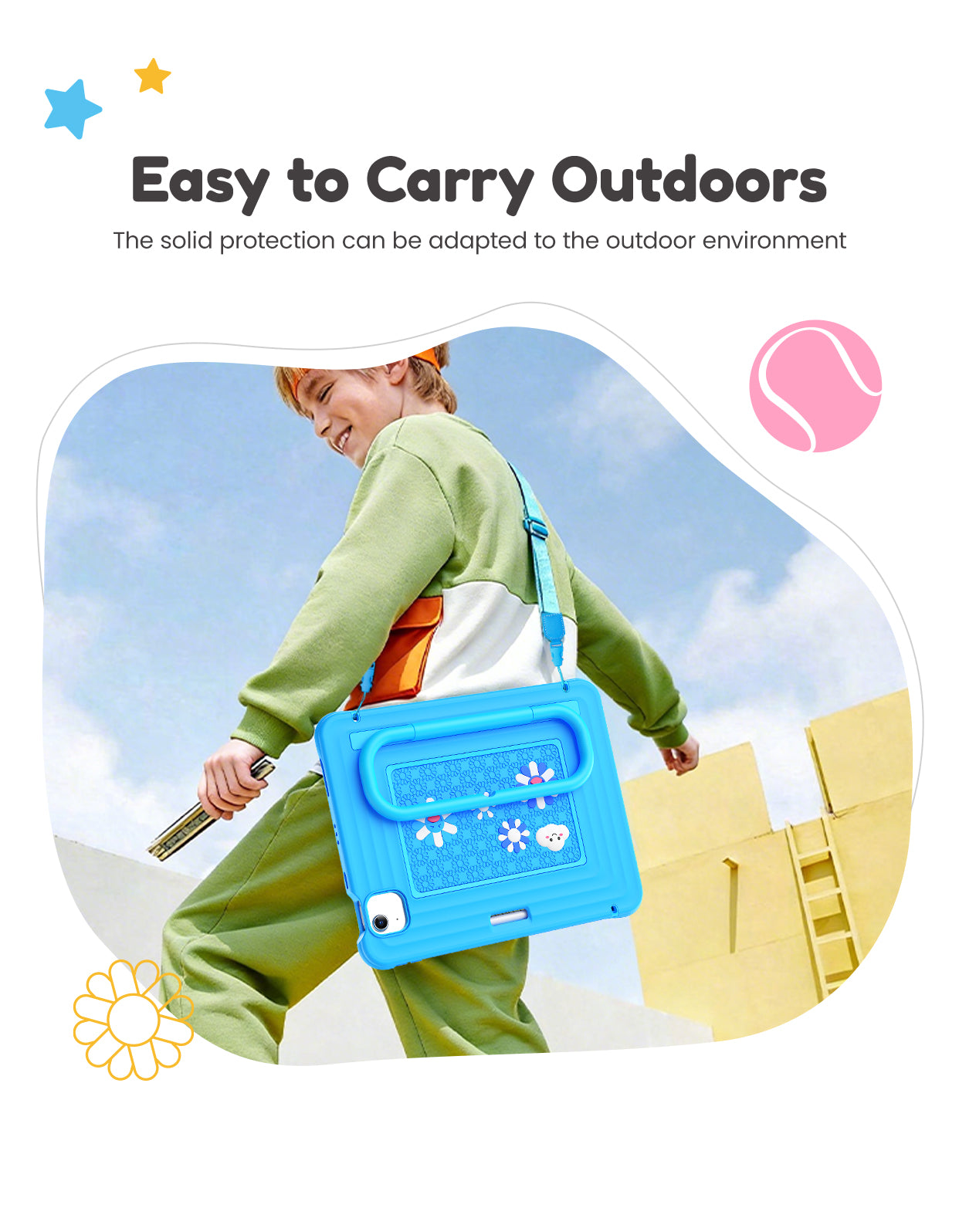 Kids Tablet Case for iPad Air 11-inch, solid protection