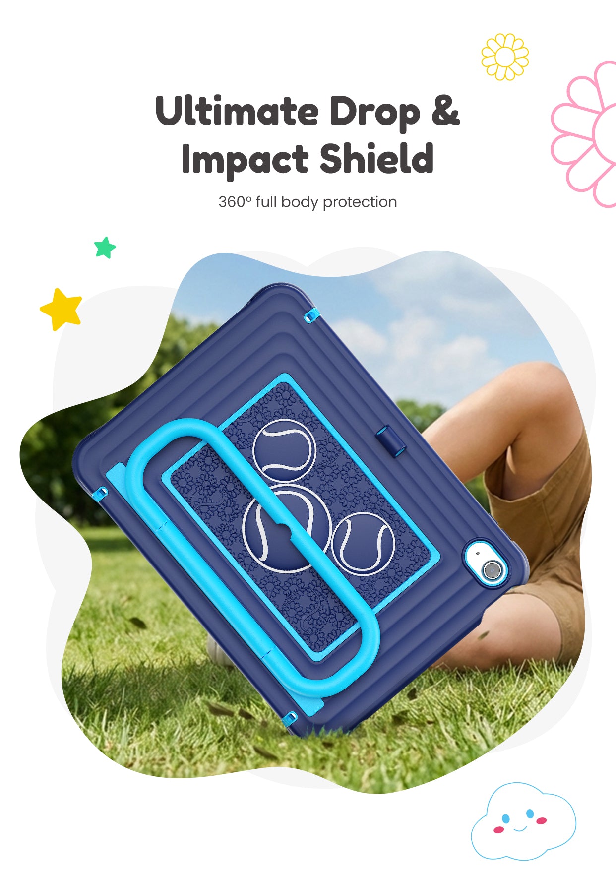 iPad (A16) 11th/10th Gen 11/10.9 Inch Kids Tablet Case, ultimate drop and impact shield