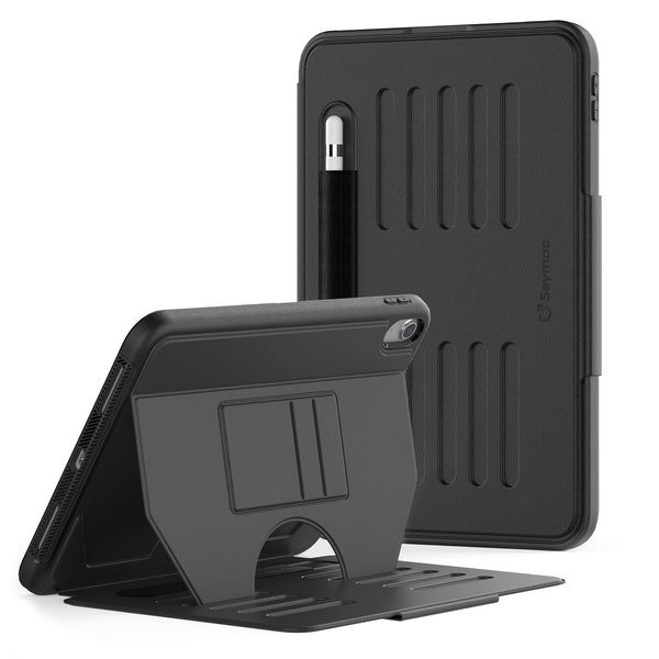 SEYMAC iPad 10th Gen 10.9 Inch Case (2022)-Leather-B Series-Black-SEYMAC
