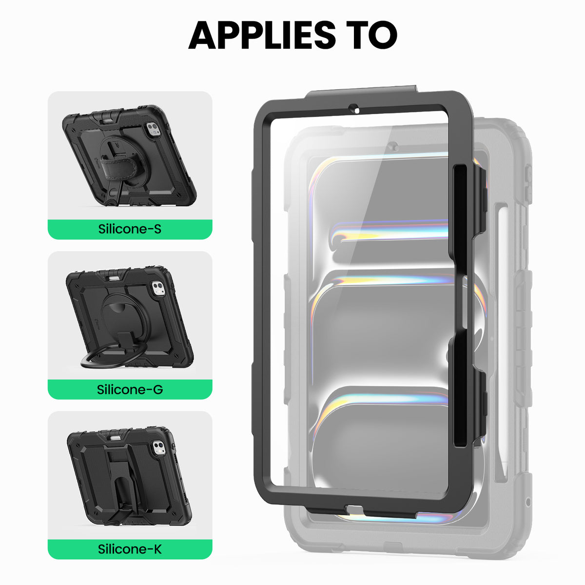 Silicone Series Tablet Case Front Frame Set