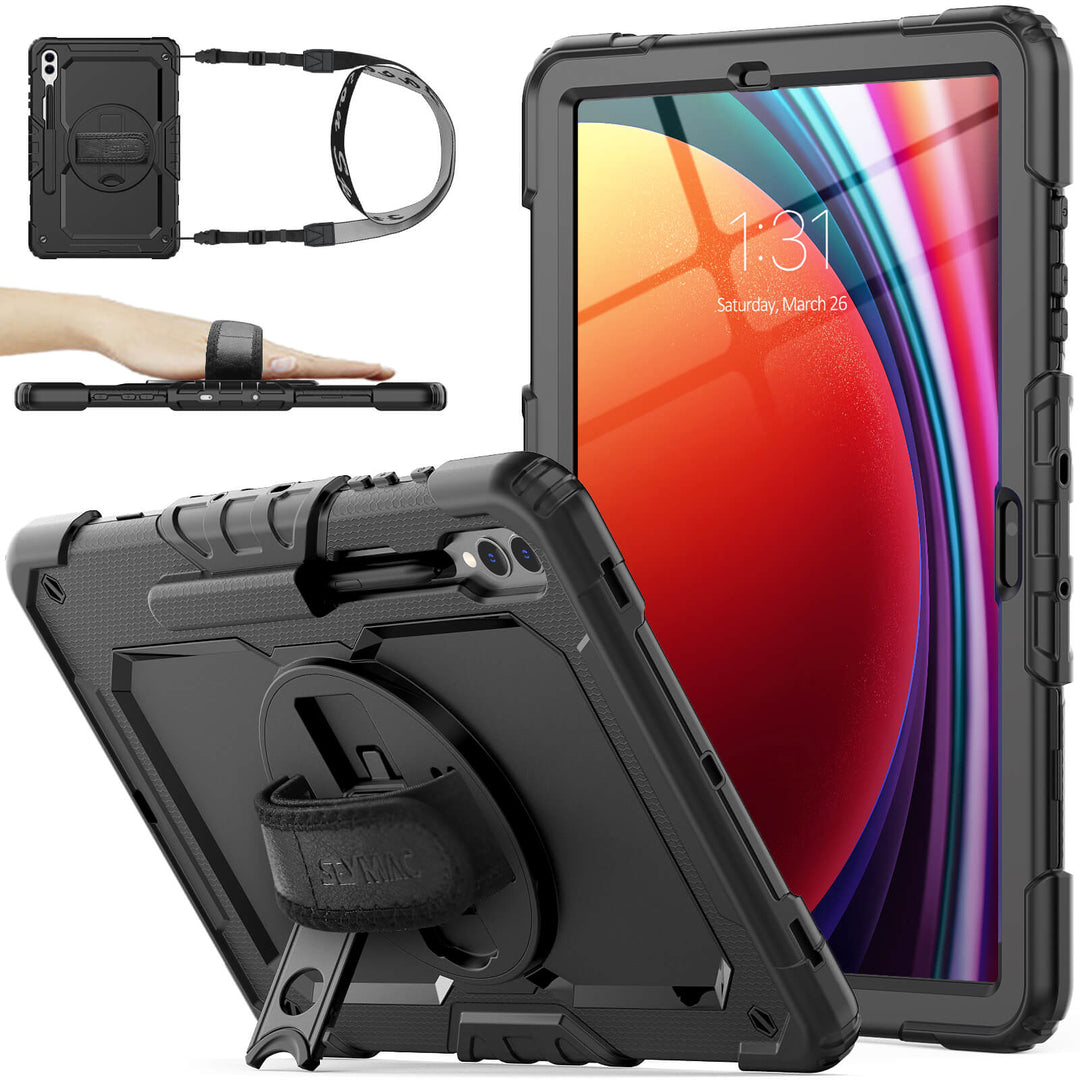 SEYMAC Case for Galaxy Tab S9 FE+ | FORT-S PRO#color_black