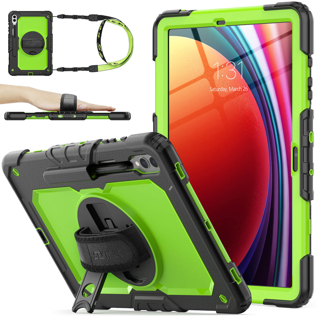 SEYMAC Case for Galaxy Tab S9 FE+ | FORT-S PRO#color_greenyellow