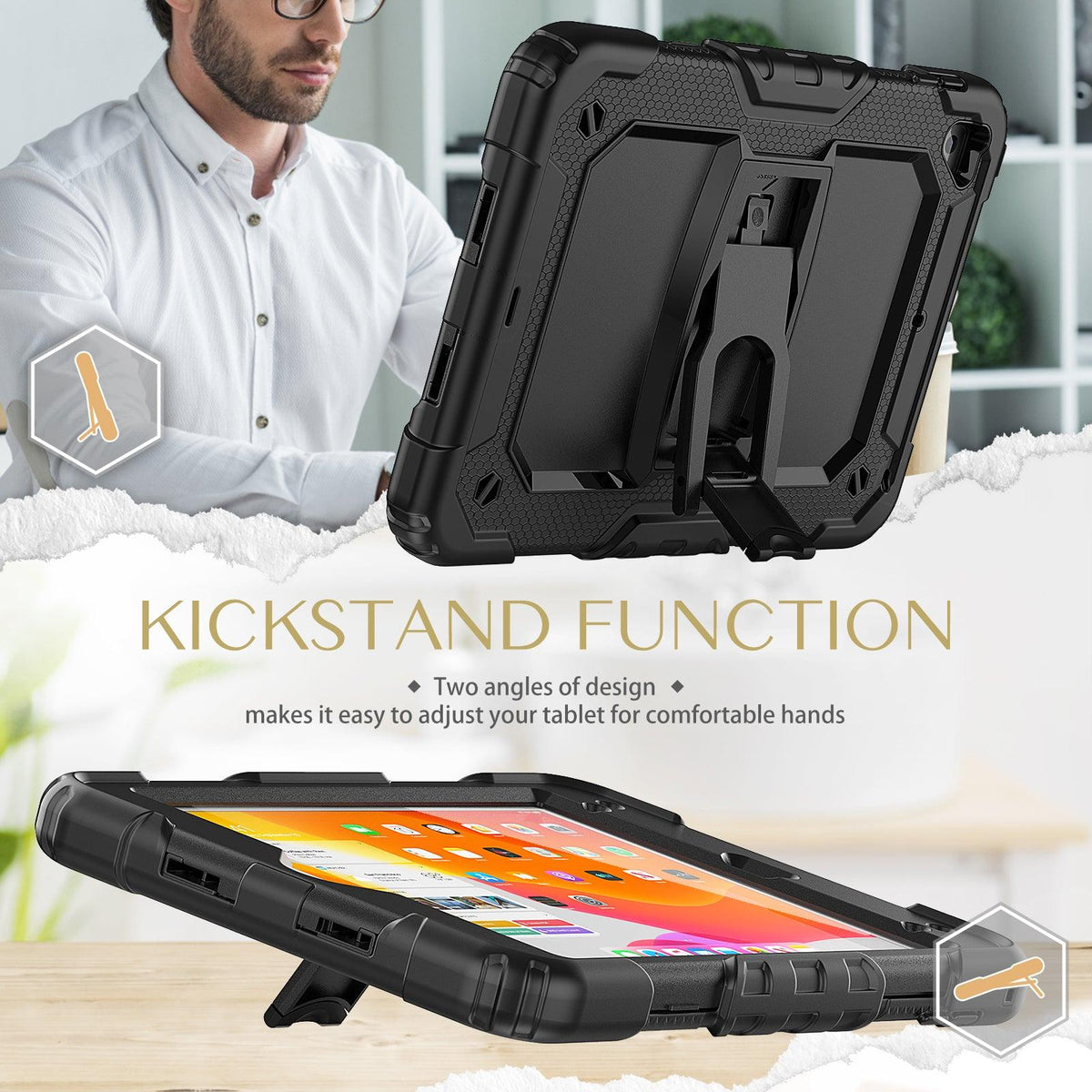 iPad Mini (4th/5th Gen) 7.9-Inch Heavy Duty Case with Built‑in Kickstand