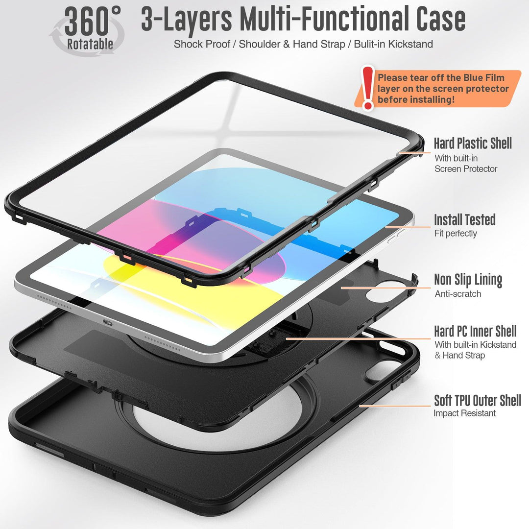 Case for iPad 10th Generation 10.9-inch | MINDER-S - seymac#colour_black