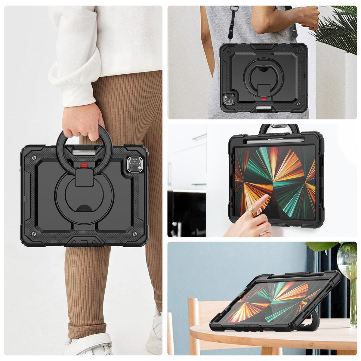 iPad Pro 11 Inch (4th/3rd/2nd/1st Gen) Rugged Case with 360° Rotating Hand Grip