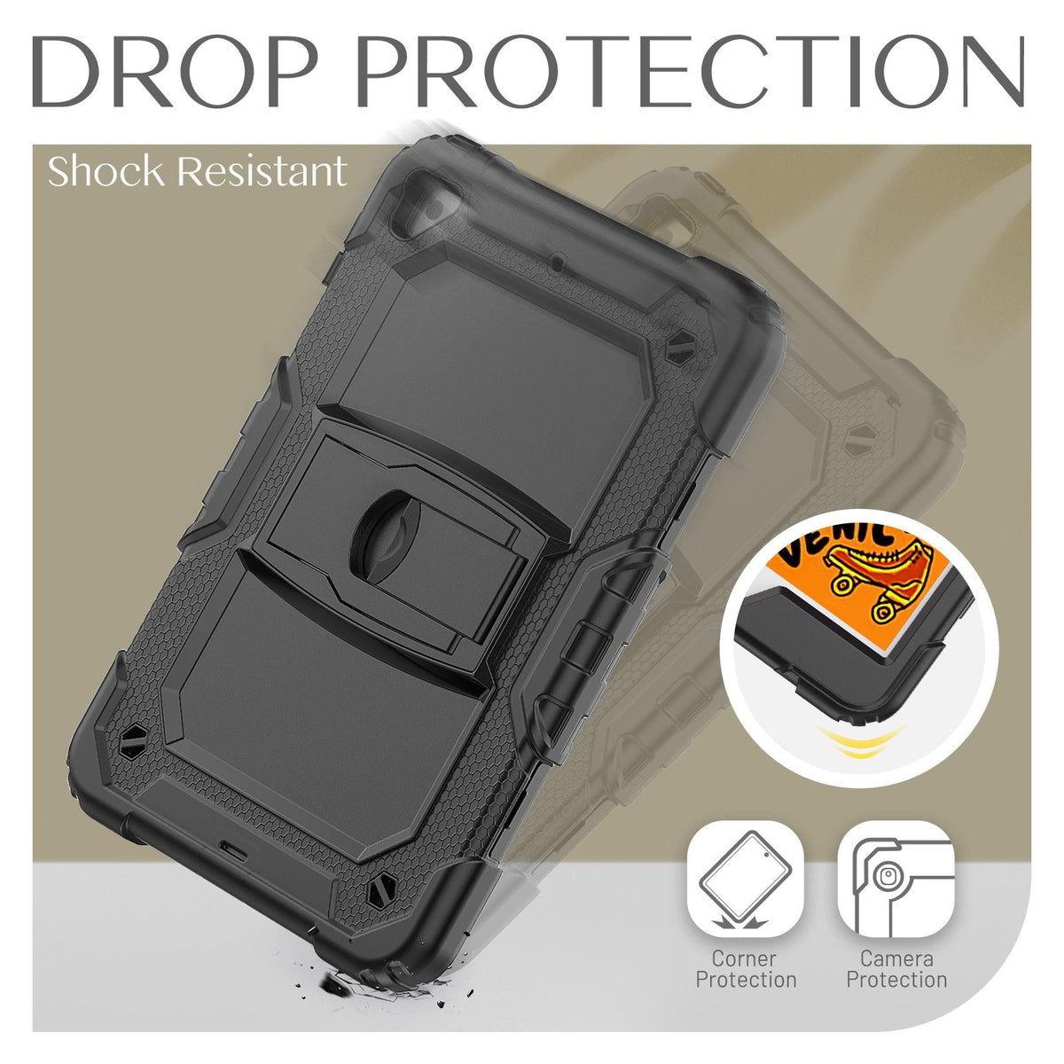 iPad Mini (4th/5th Gen) 7.9-Inch Heavy Duty Case with Built‑in Kickstand