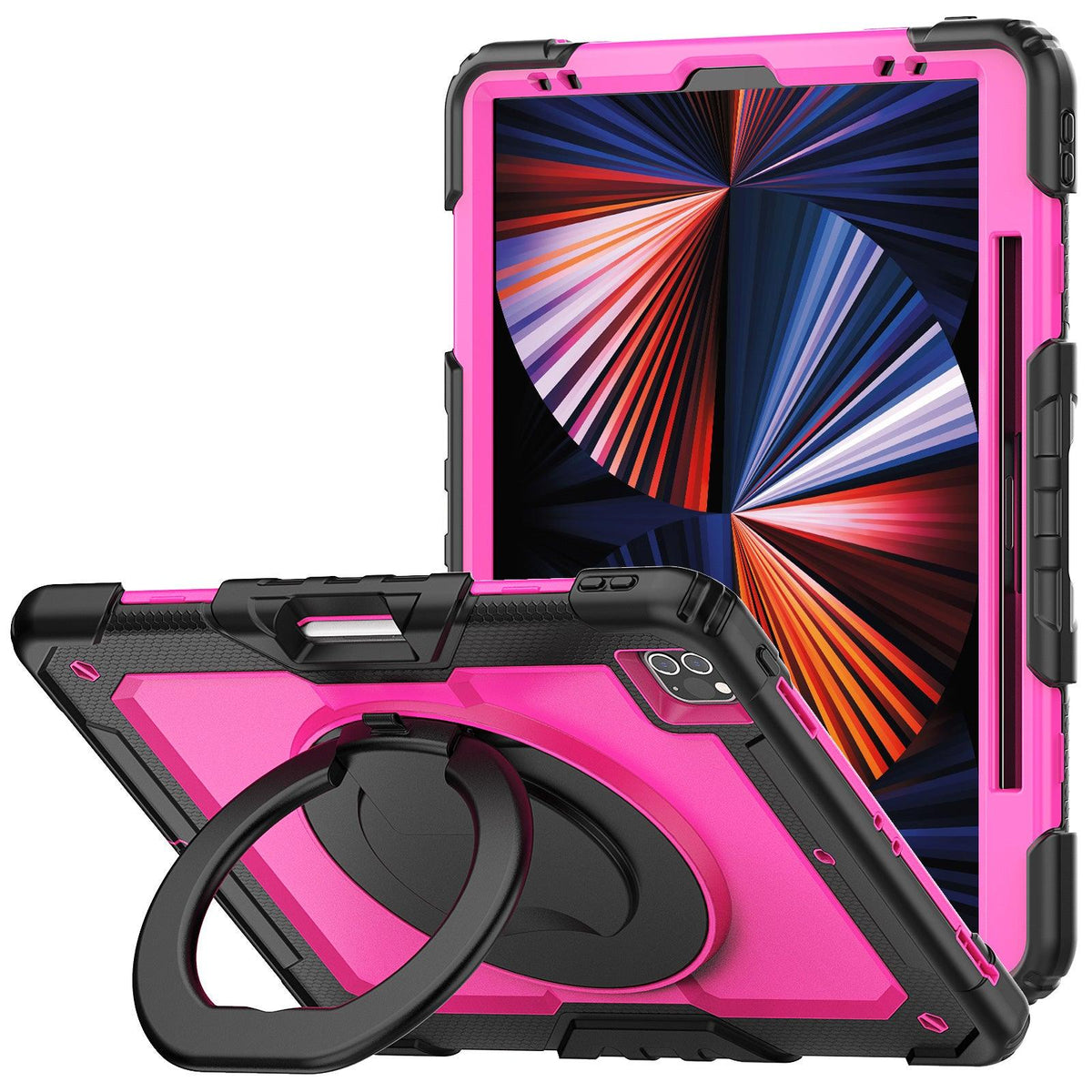 iPad Pro 12.9 Inch (3rd/4th/5th/6th Gen) Rugged Case with 360° Rotating Hand Grip