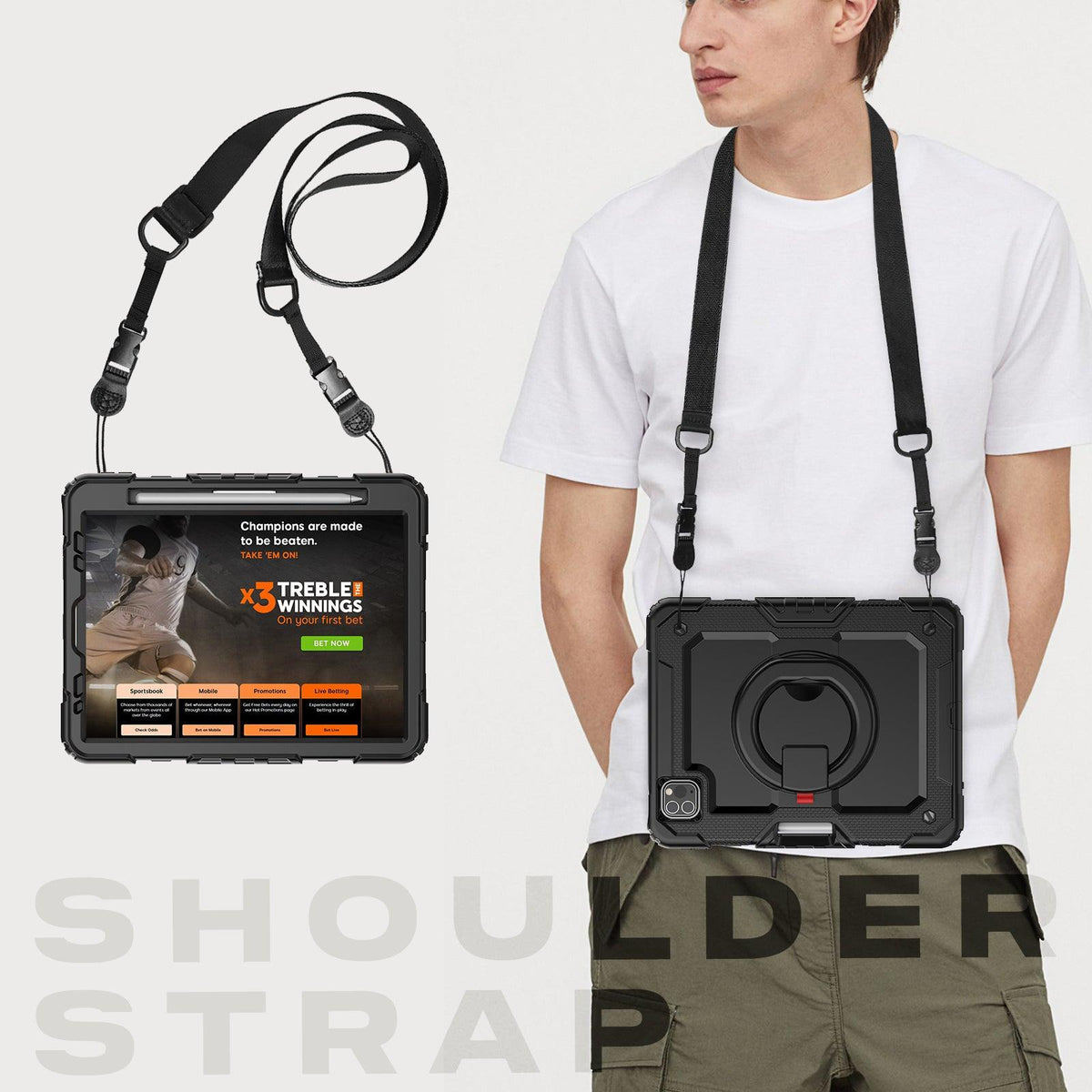iPad Pro 11 Inch (4th/3rd/2nd/1st Gen) Rugged Case with 360° Rotating Hand Grip