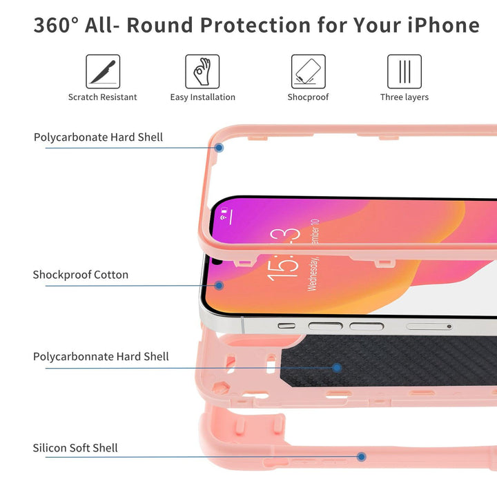 iPhone 13 6.1-inch | Seymac Finger Grip Rugged Case - seymac#colour_salmon