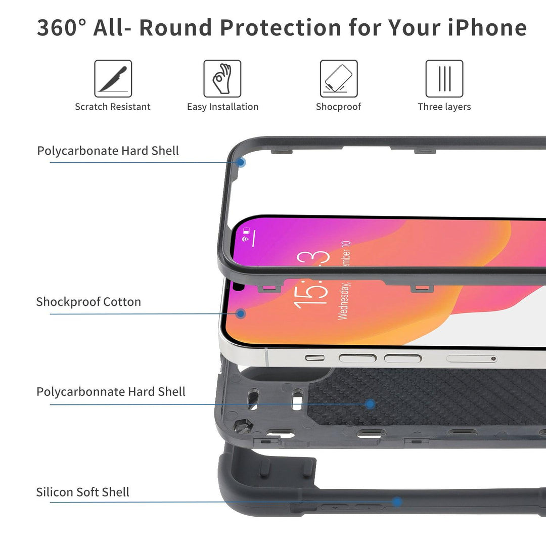 iPhone 14 Pro Max 6.7-inch | Seymac Finger Grip Rugged Case - seymac#colour_black